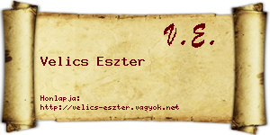 Velics Eszter névjegykártya
